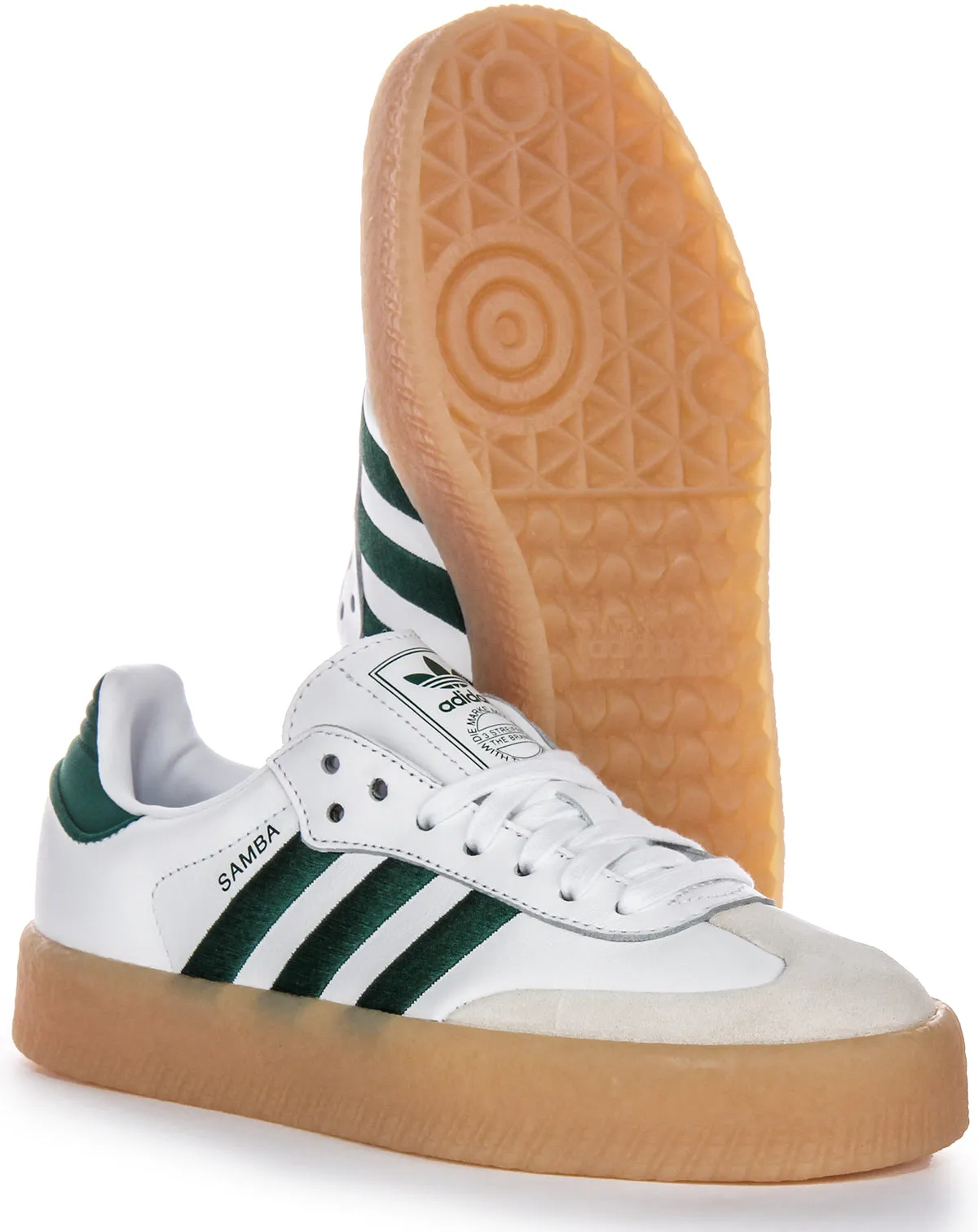 Adidas Sambae In White Green For Women Shoes Adidas