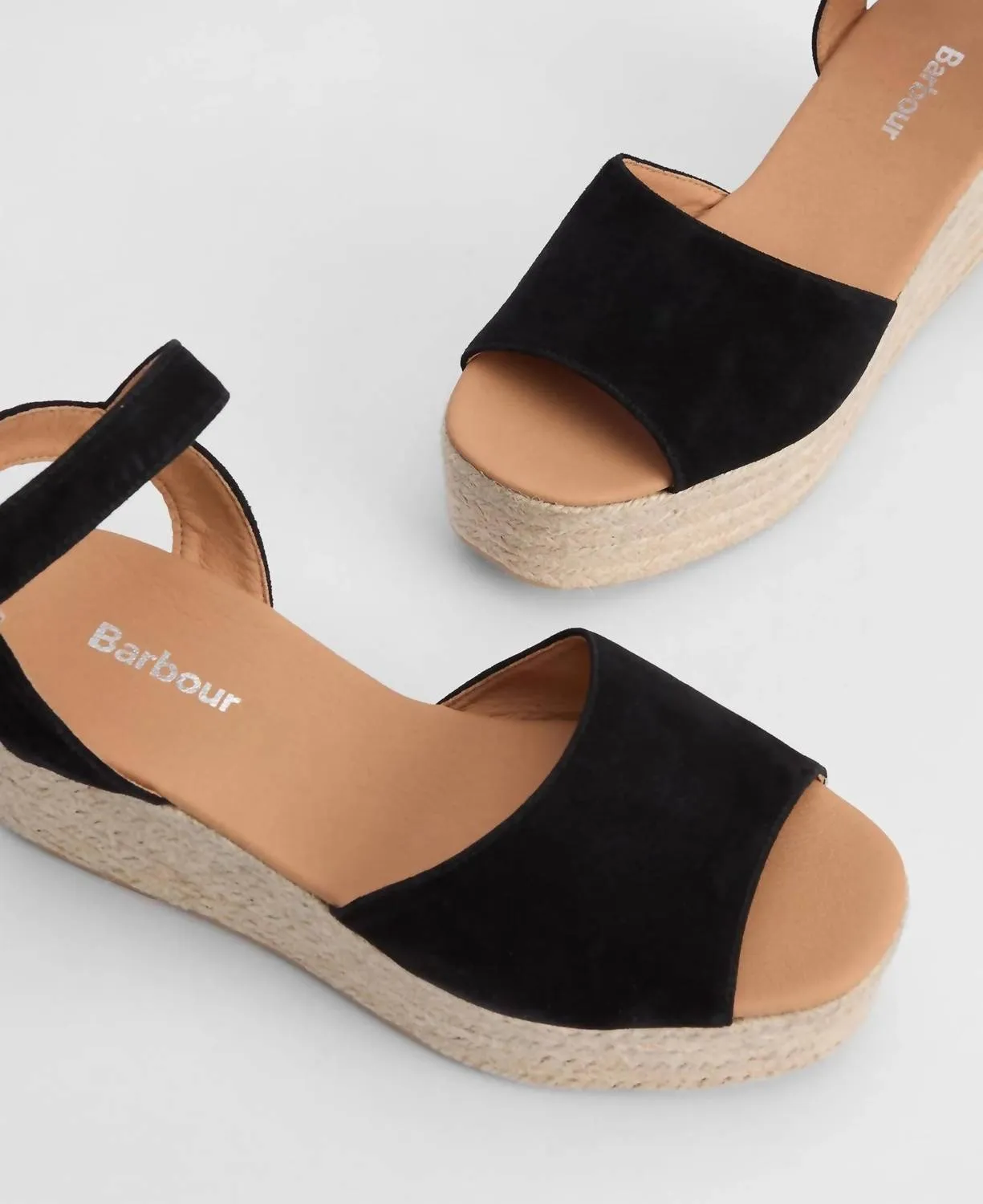 Aspen Espadille Wedge In Black Suede