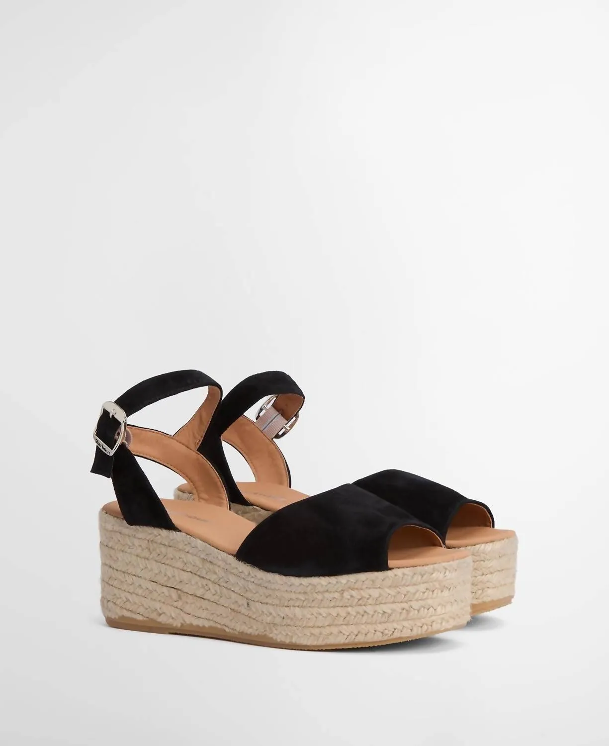 Aspen Espadille Wedge In Black Suede