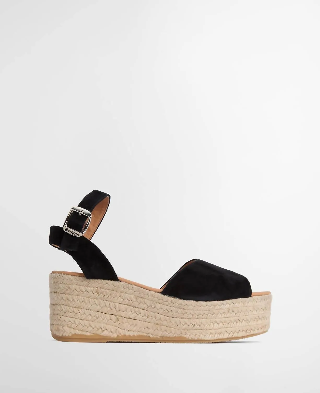 Aspen Espadille Wedge In Black Suede