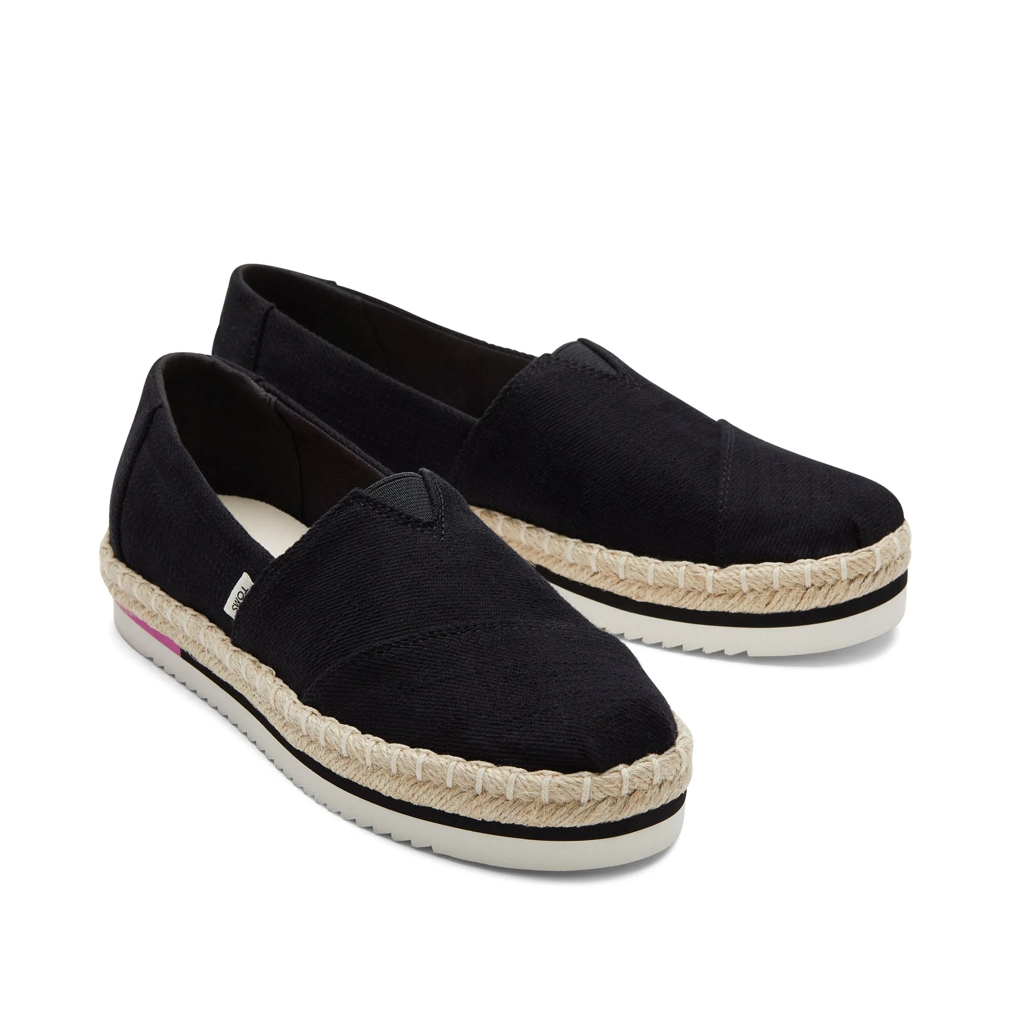 Black Alpargata Platform Rope Espadrille