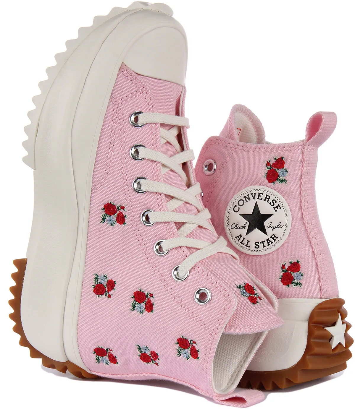 Converse Run Star Hike A05192C In Rose Hearts in Pink Shoes Converse