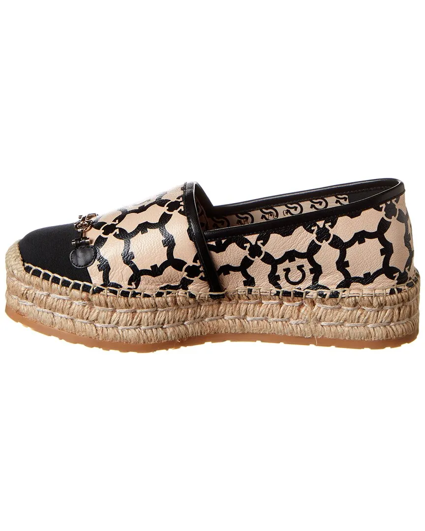 Ferragamo Gancini Galore Leather Platform Espadrille