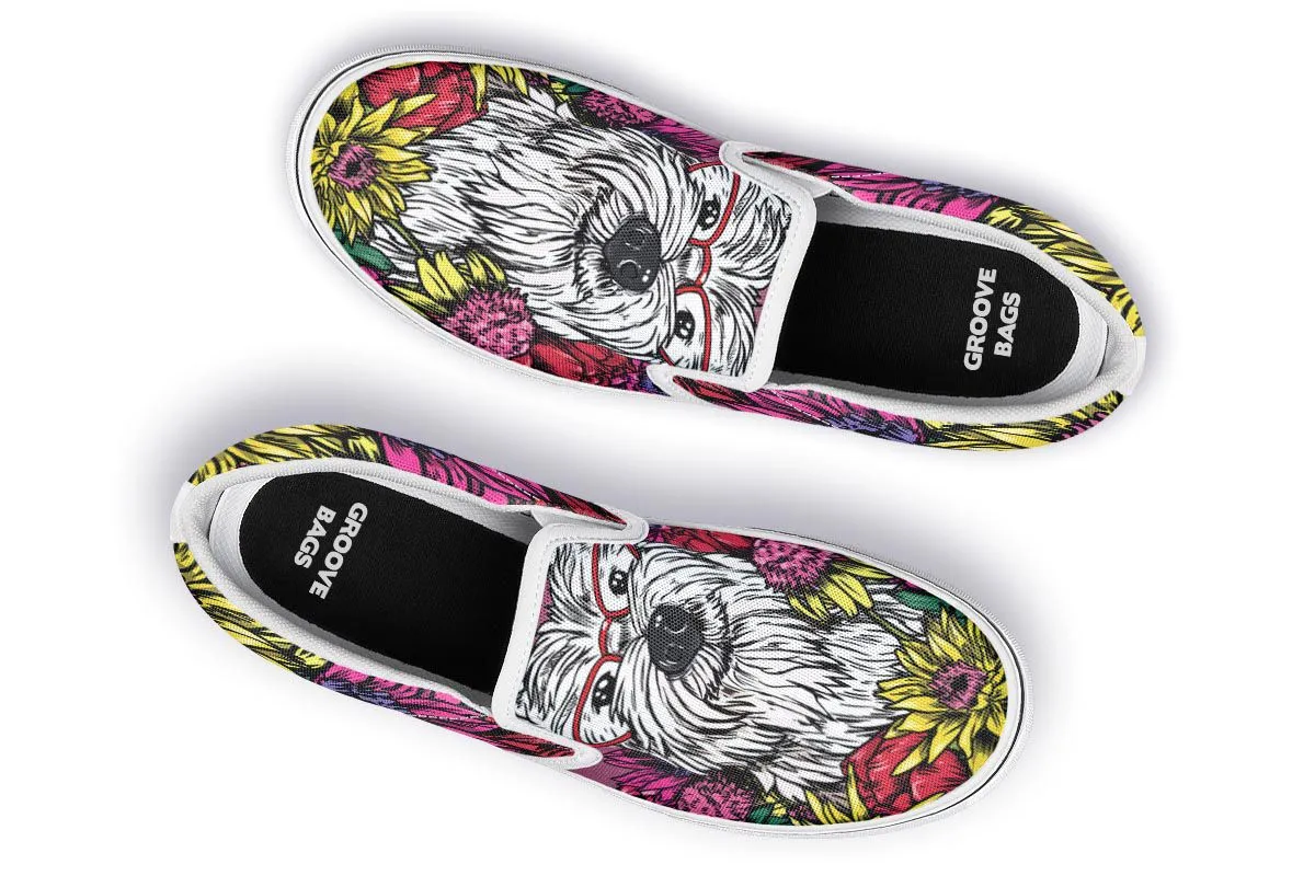 Illustrated Westie Slip-On Shoes