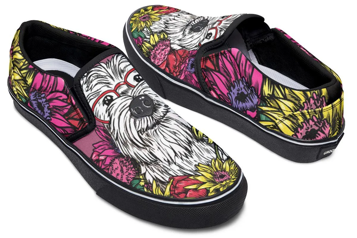 Illustrated Westie Slip-On Shoes