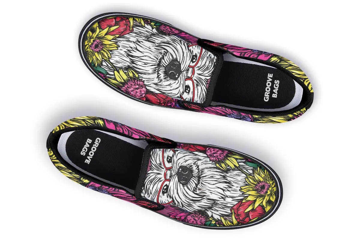 Illustrated Westie Slip-On Shoes