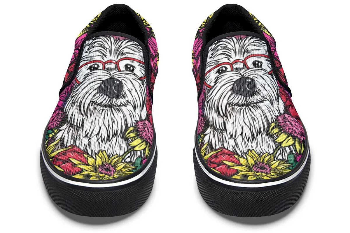 Illustrated Westie Slip-On Shoes