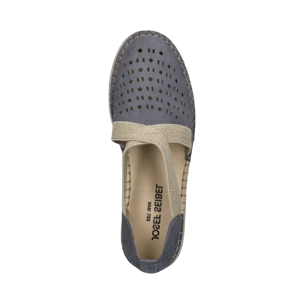 Josef Seibel Women's Sofie 44 Cross Strap Slip On in Jeans Blue