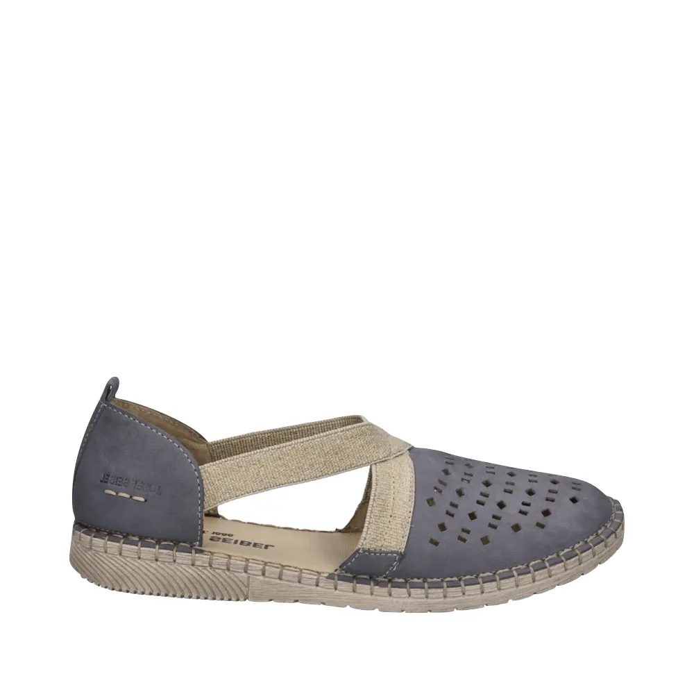 Josef Seibel Women's Sofie 44 Cross Strap Slip On in Jeans Blue
