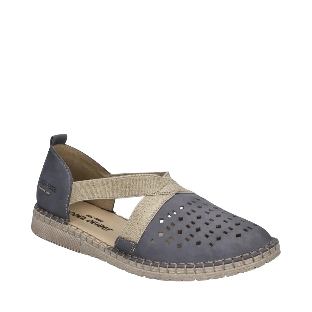Josef Seibel Women's Sofie 44 Cross Strap Slip On in Jeans Blue