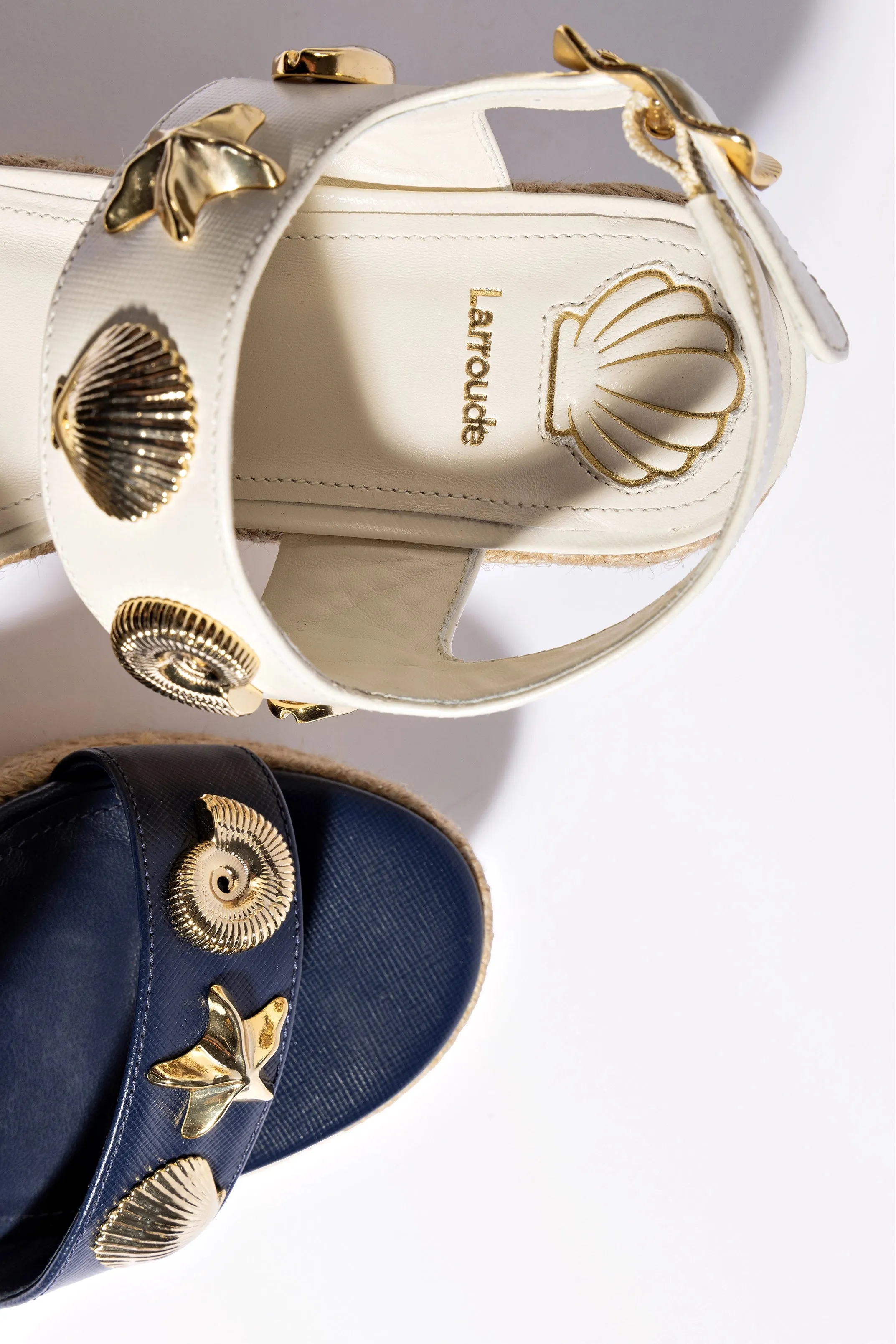 Madison Hi Espadrille In Ivory Saffiano