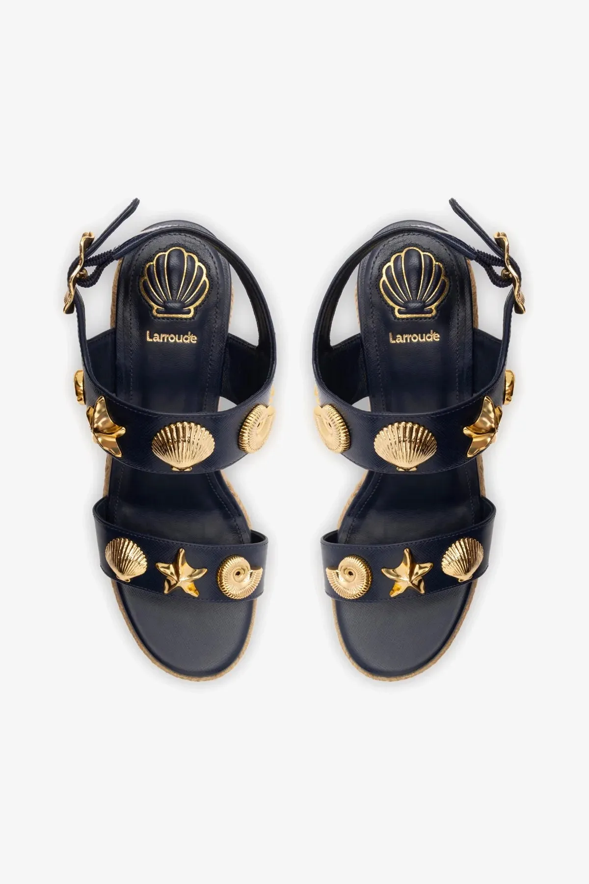 Madison Hi Espadrille In Navy Saffiano