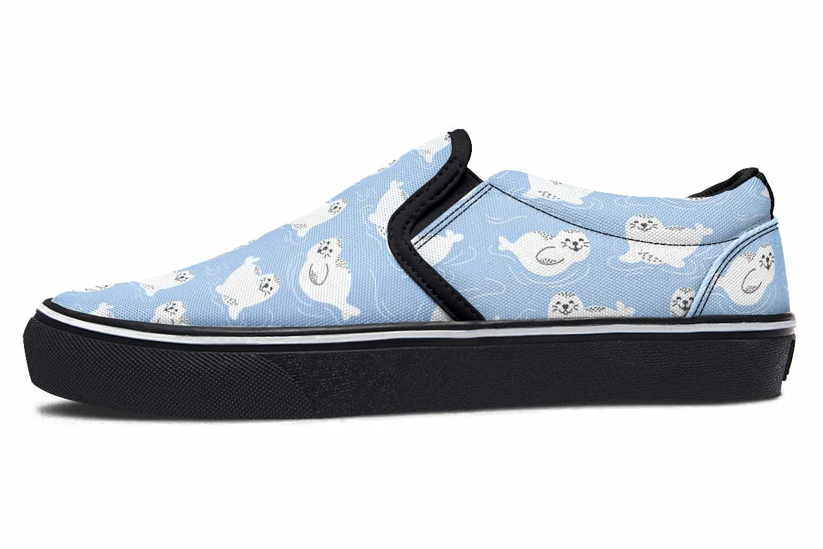 Seal Pattern Slip-On Shoes