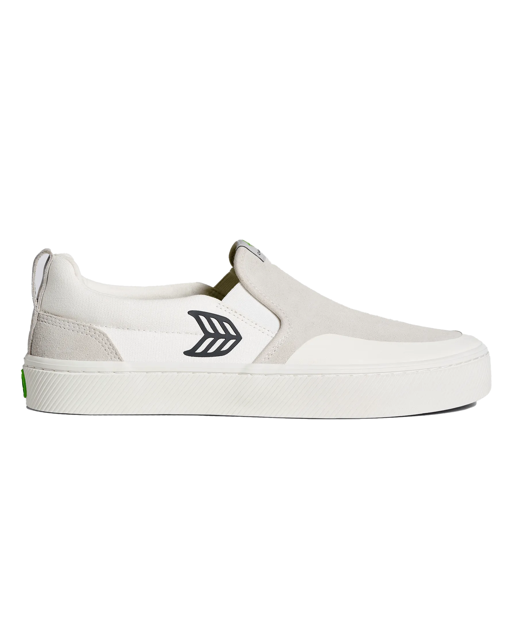 Slip On Skate Pro Shoes in Off White & Black Logo
