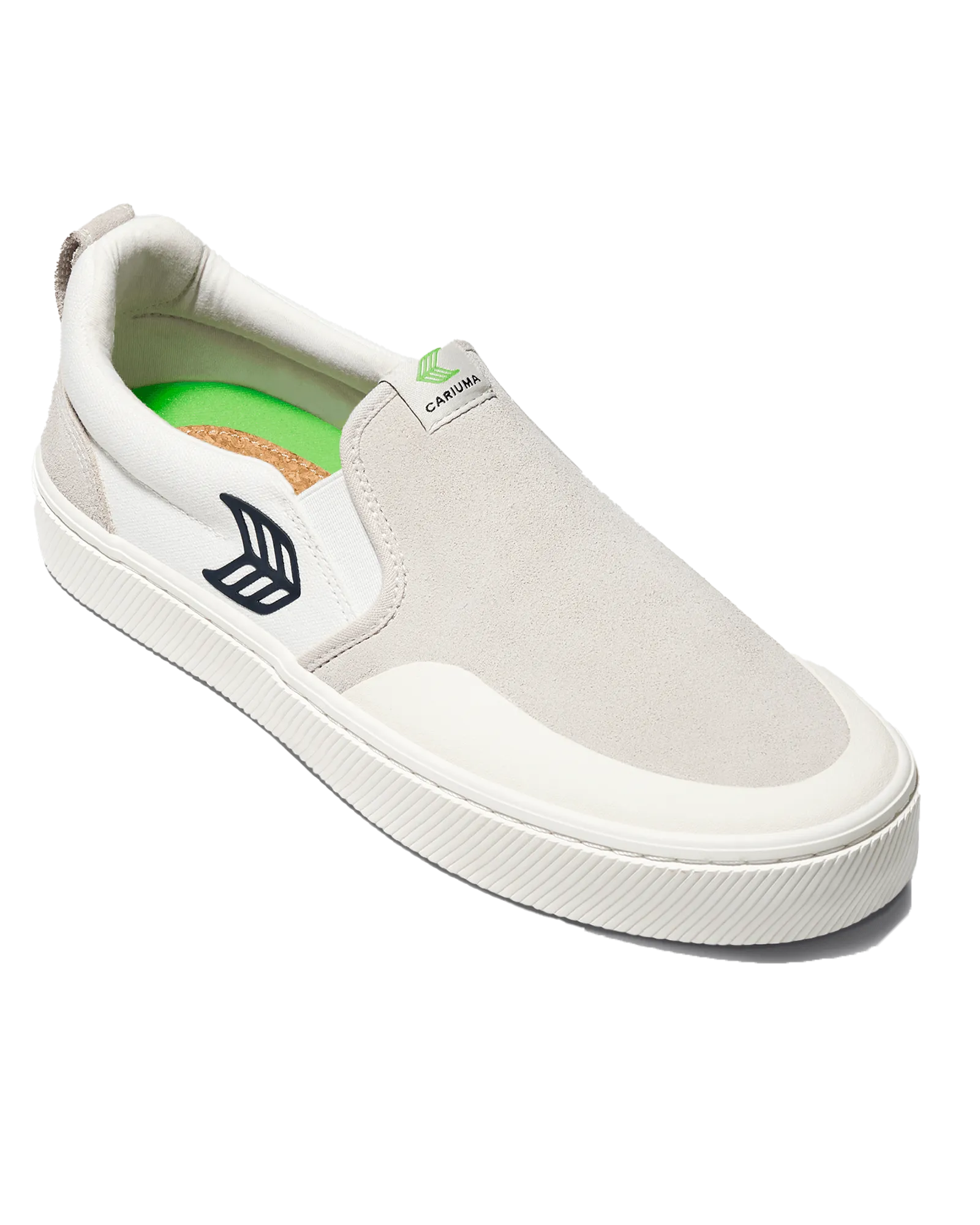 Slip On Skate Pro Shoes in Off White & Black Logo