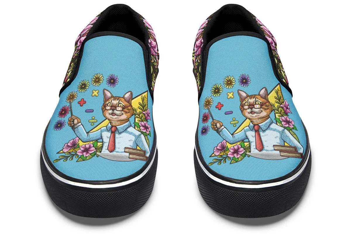 Teaching Math Feline Slip-On Shoes