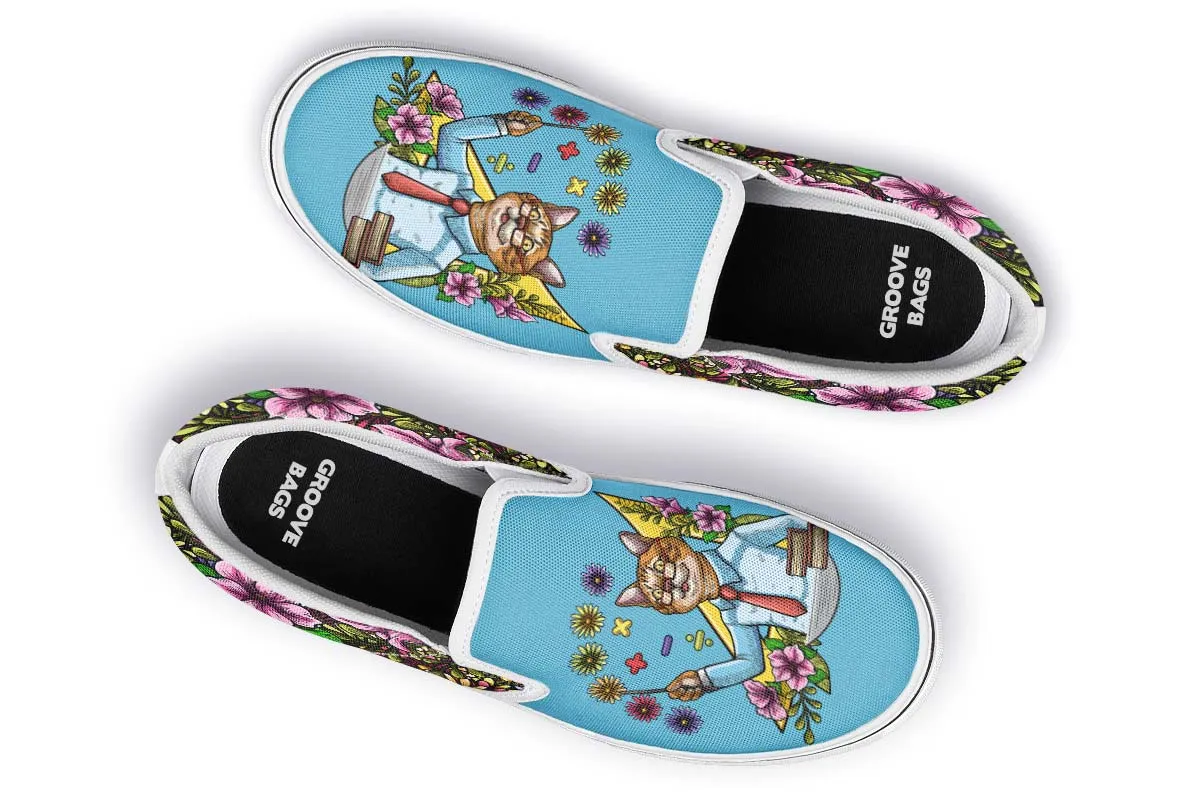 Teaching Math Feline Slip-On Shoes