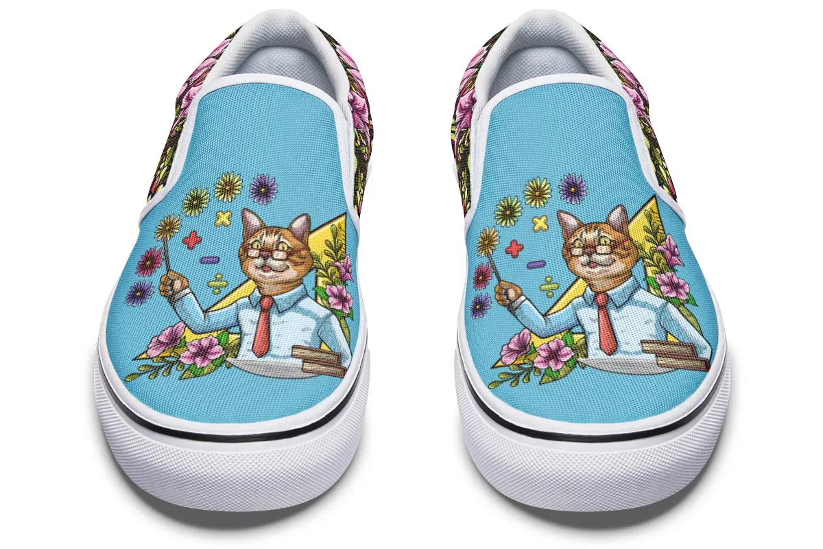 Teaching Math Feline Slip-On Shoes