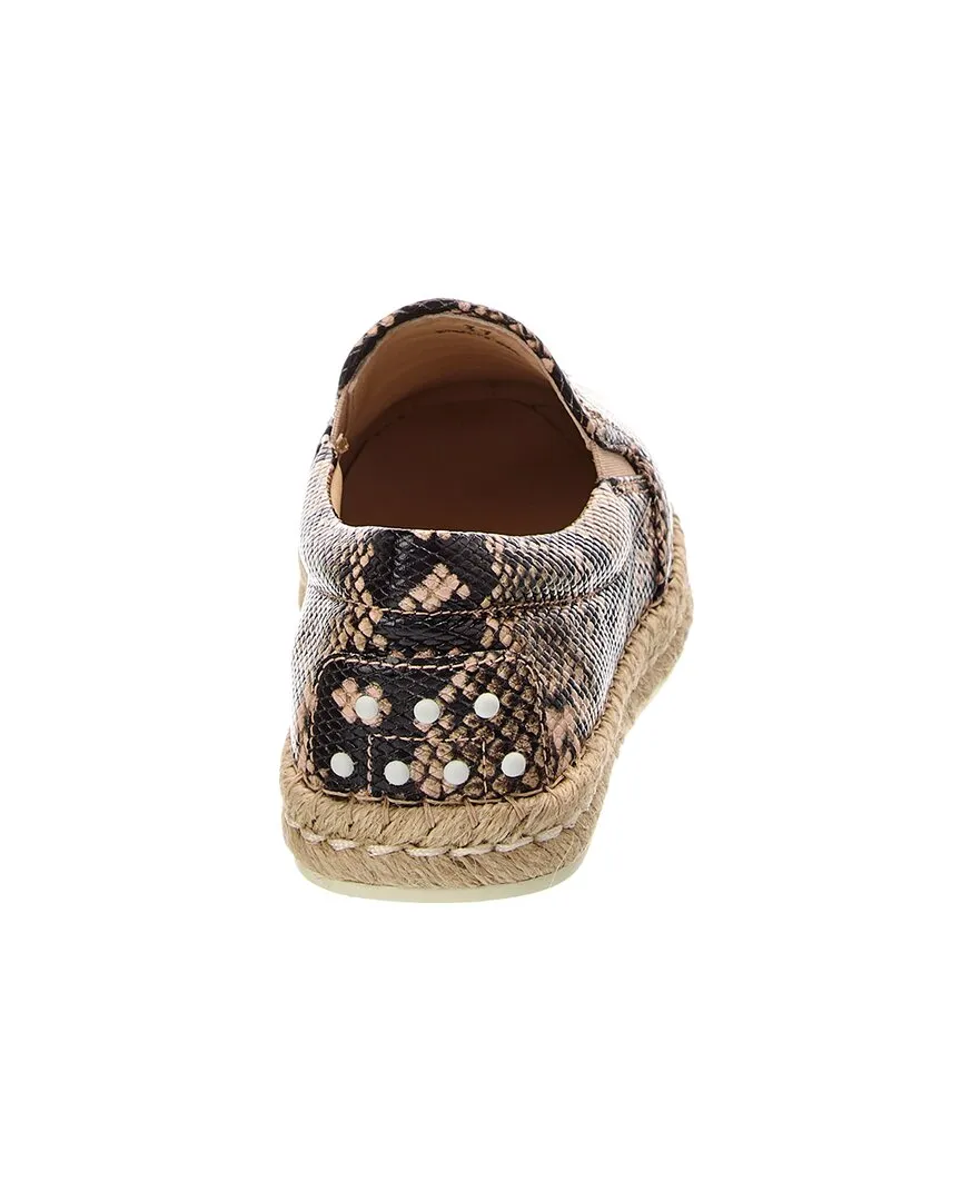 TOD�M�� Snake-Embossed Leather Espadrille