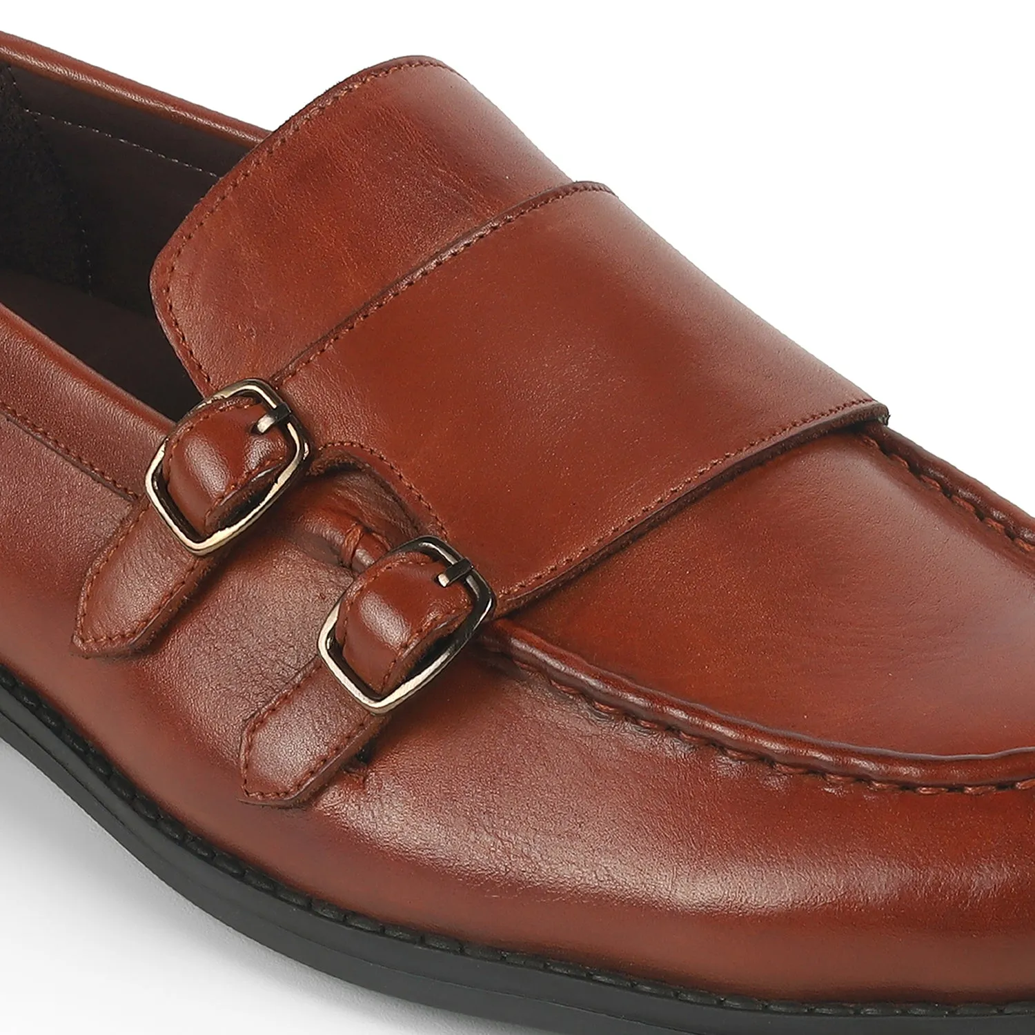 Tresmode Bondy Tan Men's Double Monk Shoes