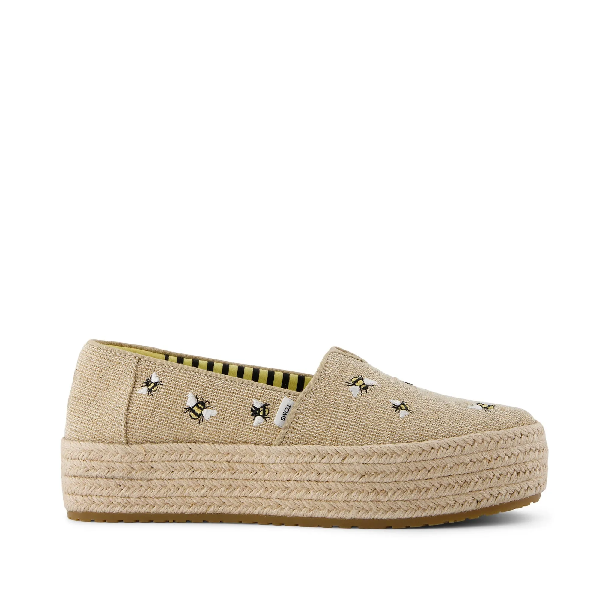 Valencia Embroidered Bees Platform Espadrille