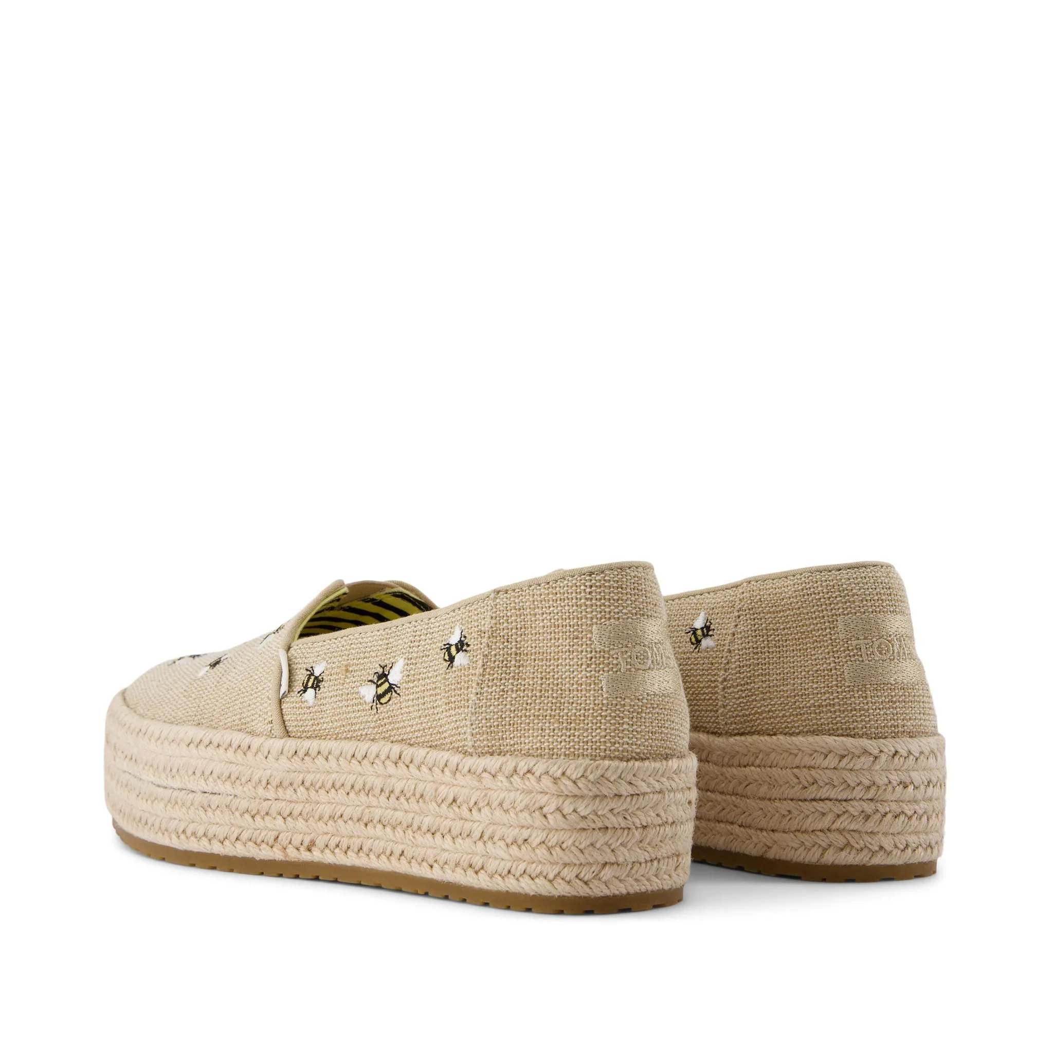 Valencia Embroidered Bees Platform Espadrille