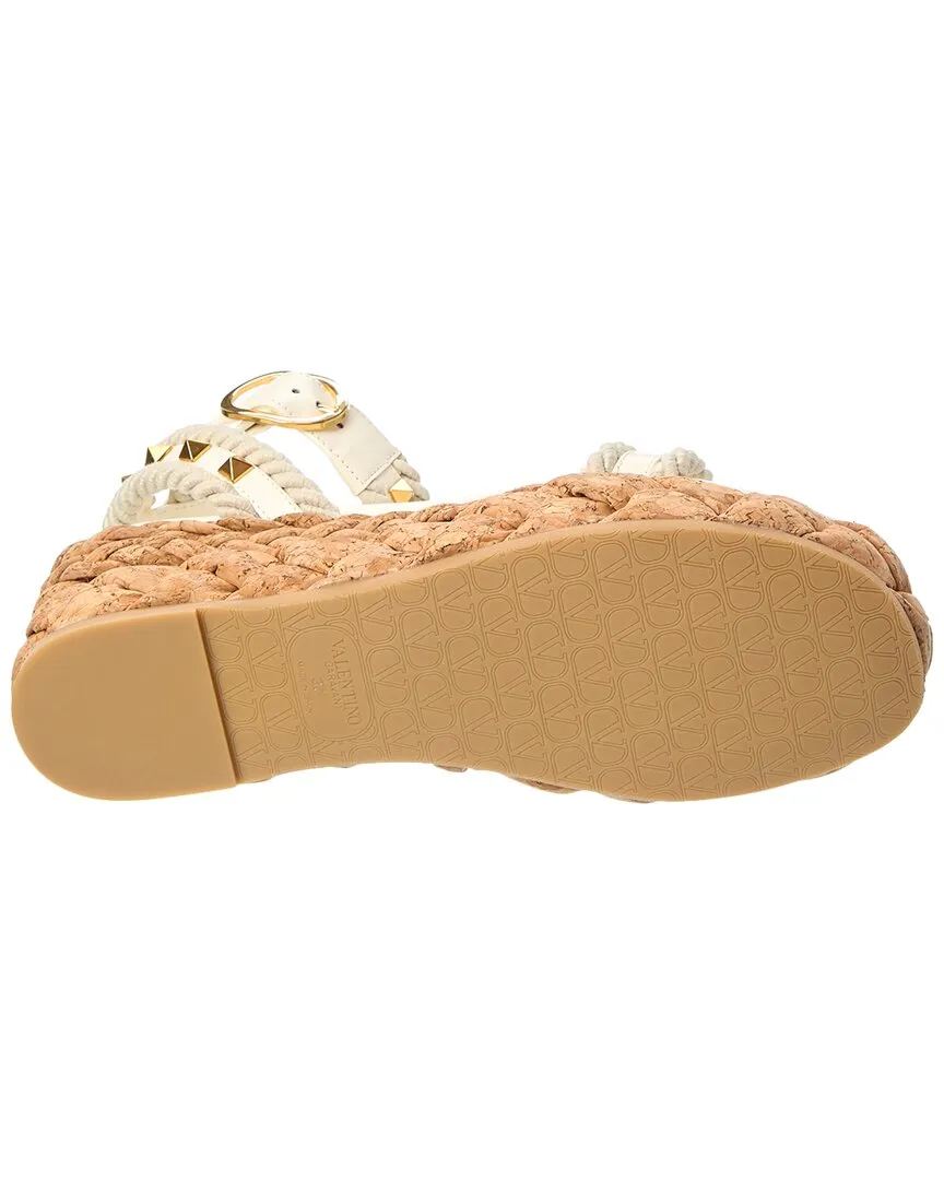 Valentino Rockstud 60 Leather Espadrille
