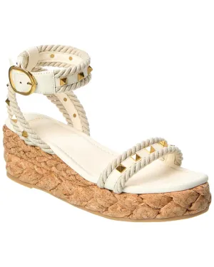 Valentino Rockstud 60 Leather Espadrille