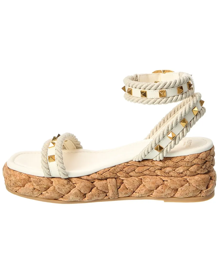Valentino Rockstud 60 Leather Espadrille
