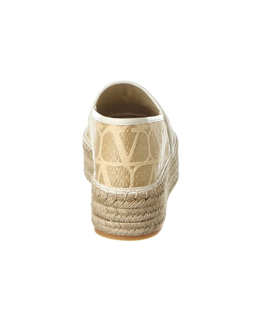 Valentino VLogo Canvas Platform Espadrille