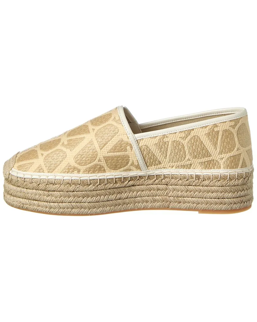 Valentino VLogo Canvas Platform Espadrille
