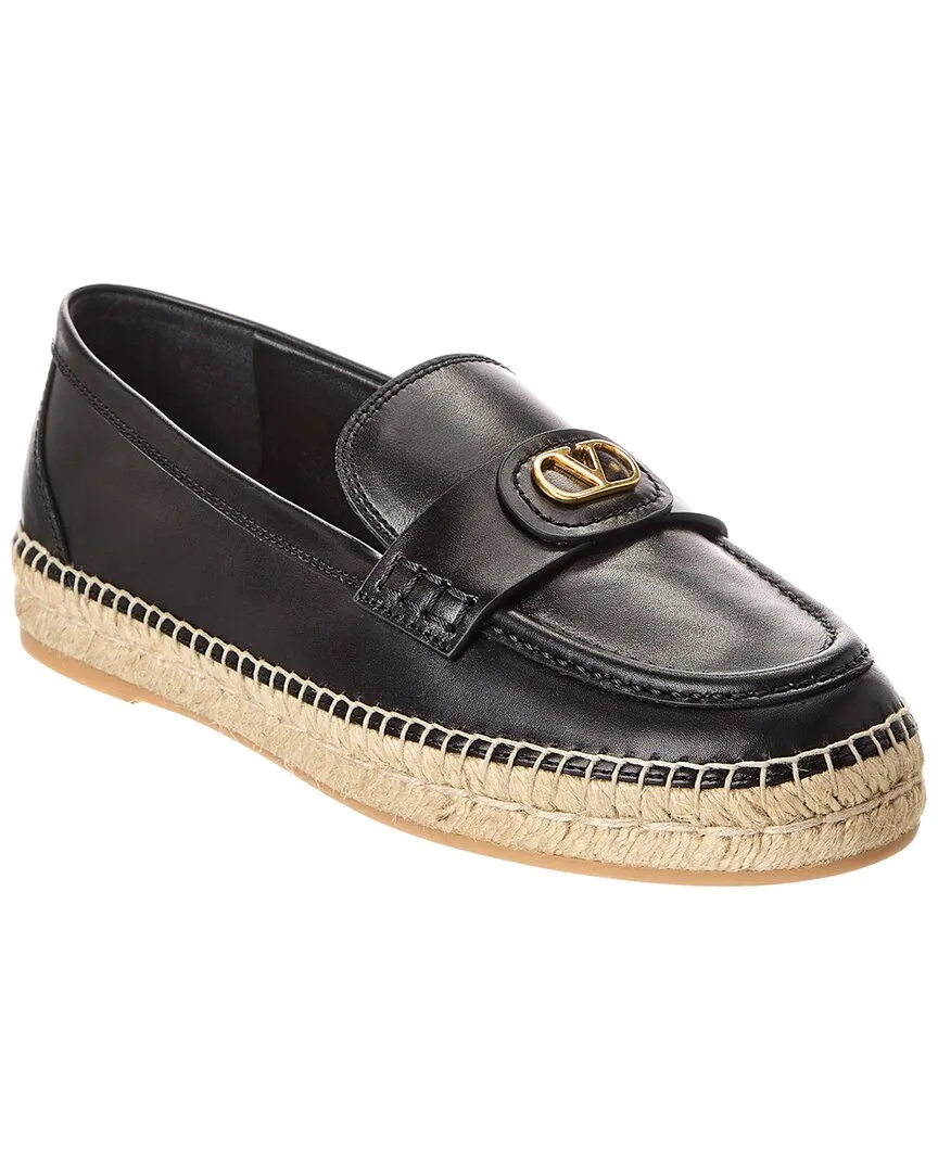 Valentino VLogo Signature Leather Espadrille