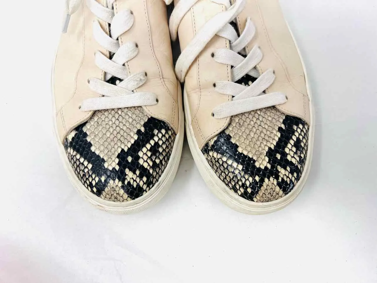 Veronica Beard Size 10 Beige/Black Blocked Reptile AS IS Shoes Sneakers