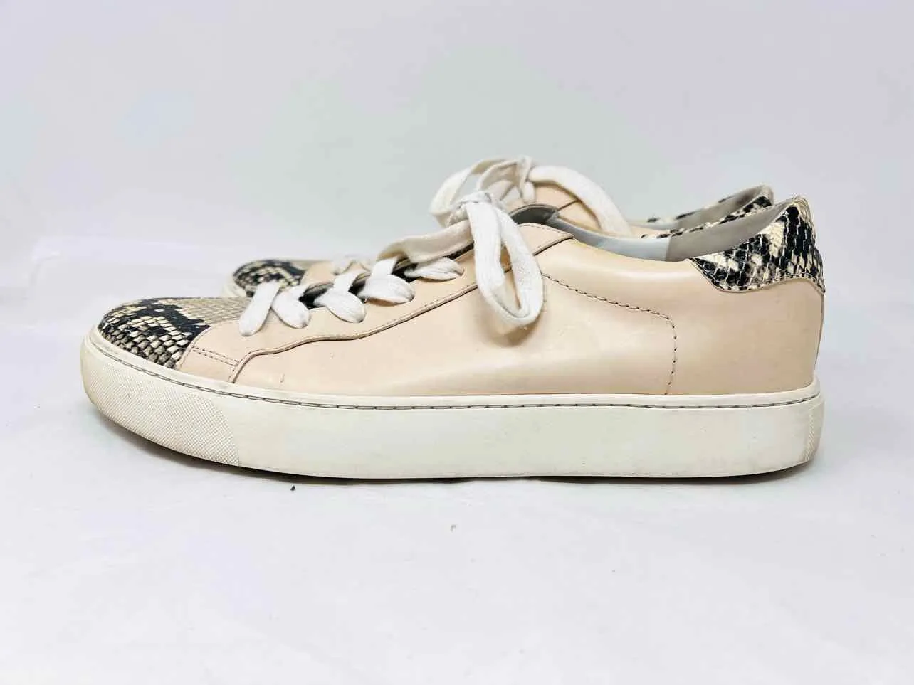 Veronica Beard Size 10 Beige/Black Blocked Reptile AS IS Shoes Sneakers