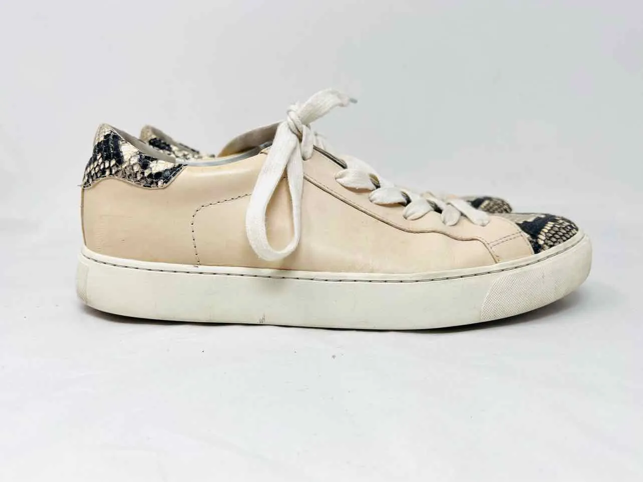 Veronica Beard Size 10 Beige/Black Blocked Reptile AS IS Shoes Sneakers