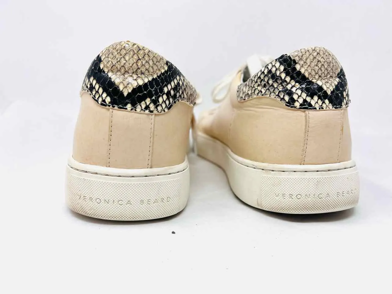 Veronica Beard Size 10 Beige/Black Blocked Reptile AS IS Shoes Sneakers